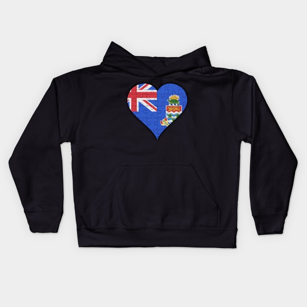 Caymanian Jigsaw Puzzle Heart Design - Gift for Caymanian With Cayman Islands Roots Kids Hoodie by Country Flags
